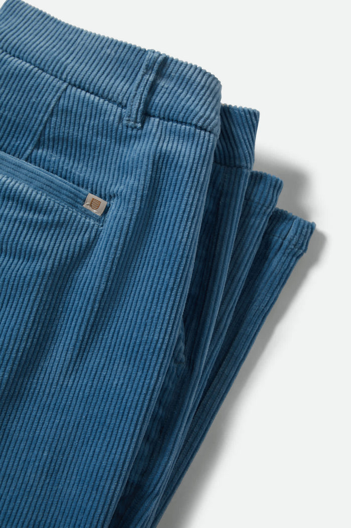 Women's Ludlow Trouser Pant in the color Borrowed Blue Corduroy - Additional Laydown image