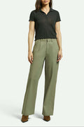Brixton Women's Ludlow Trouser Pant - Olive Surplus | Front fit