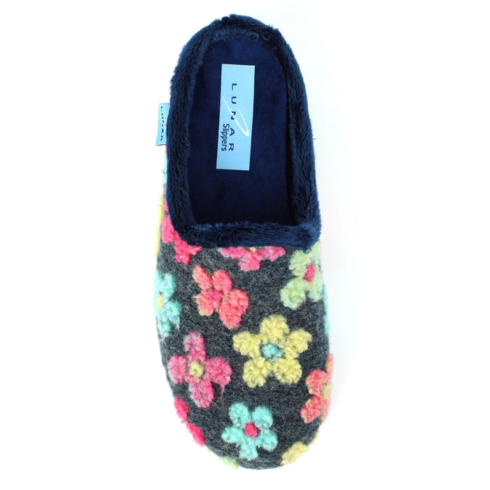 Lunar Dolly Navy Slippers KLA244 BL