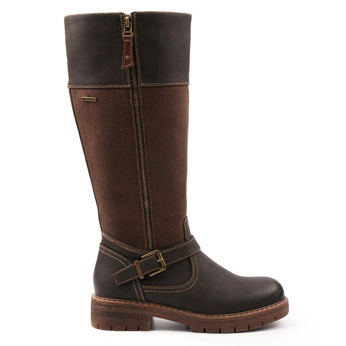 Lunar Joy Brown W/Proof Expanding Calf Long Boot GLR133 BR