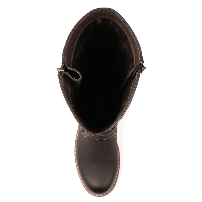 Lunar Joy Brown W/Proof Expanding Calf Long Boot GLR133 BR