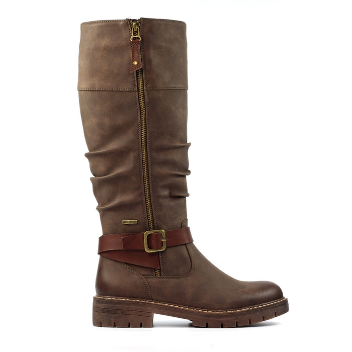 Lunar Margo Brown W/Proof Long Boots GLR121 BR