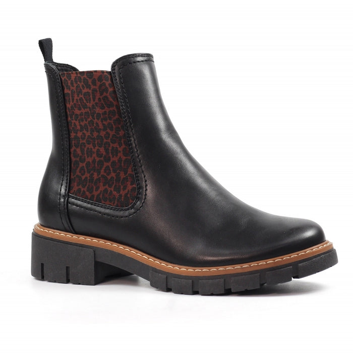 Lunar Ribble Black Ankle Boots GLB225 BK