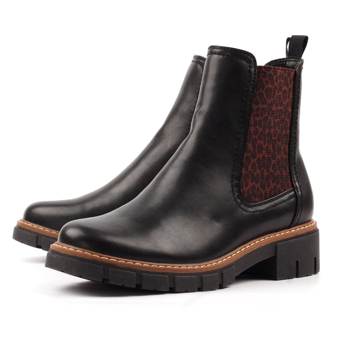 Lunar Ribble Black Ankle Boots GLB225 BK