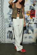 Magnolia Tie Top - Brown Cheetah
