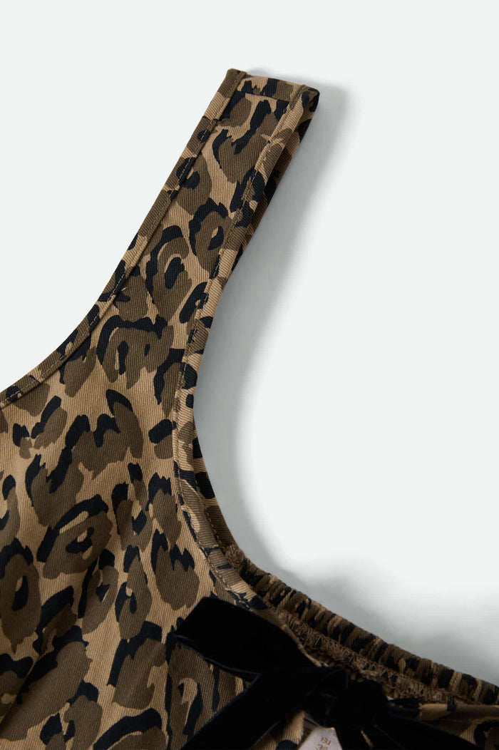 Women's Magnolia Tie Top in the color Brown Cheetah - Additional Laydown image
