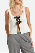 Women's Magnolia Tie Top in the color Off White - Women's Front View