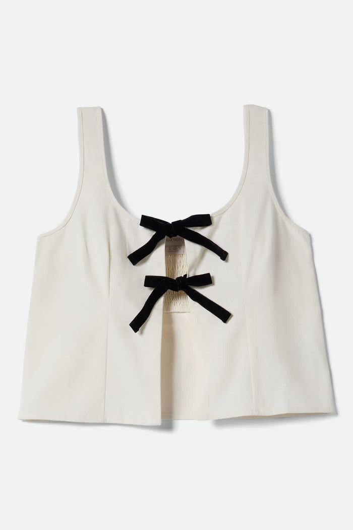 Women's Magnolia Tie Top in the color Off White - Front Product View