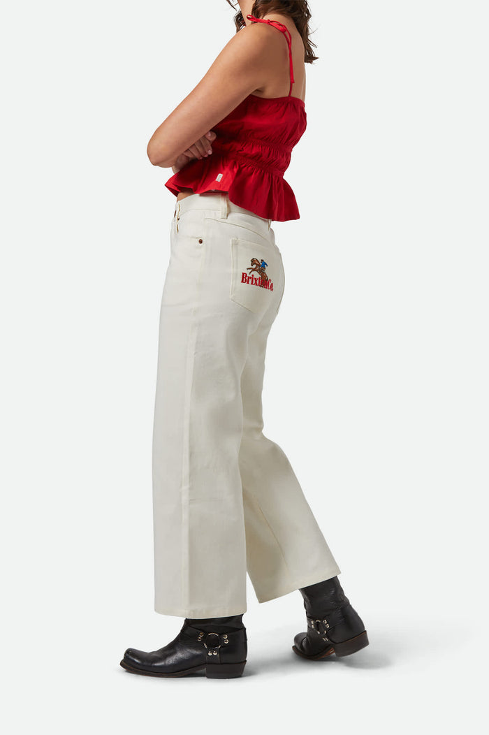 Women's Margo Cropped 5-Pocket Pant in the color Off White - Women's Side View