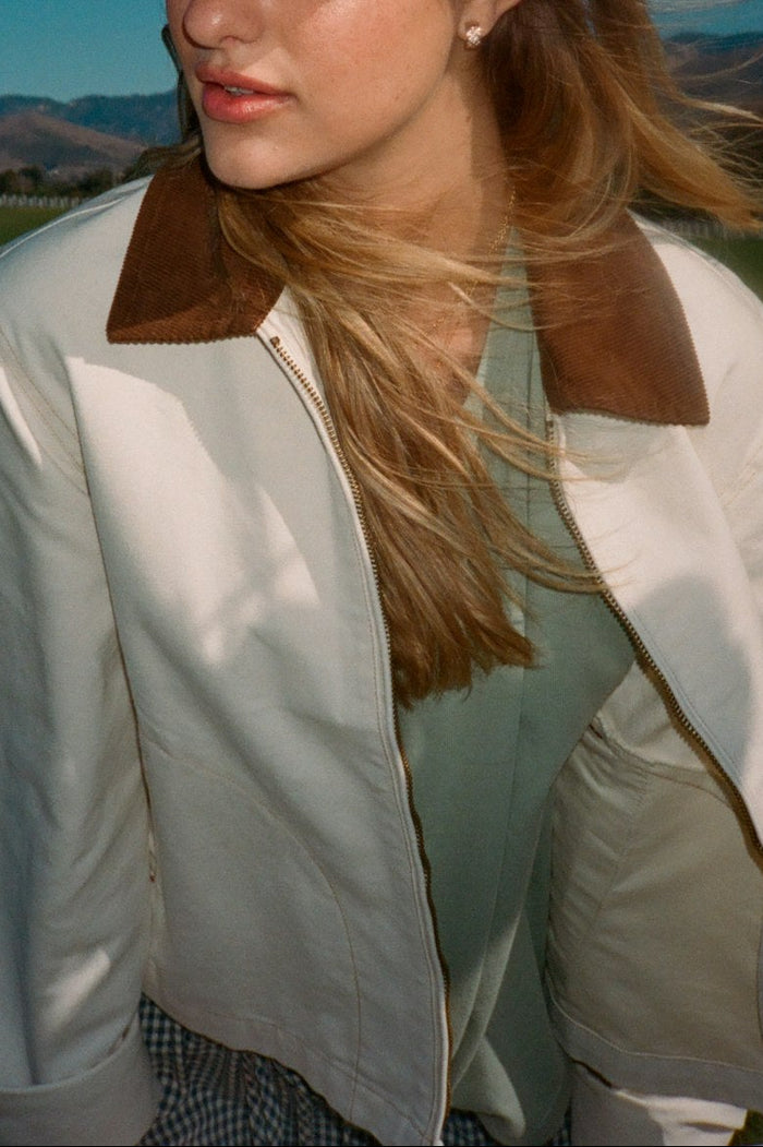 Mechanics Women's Garage Zip Jacket - Egret White