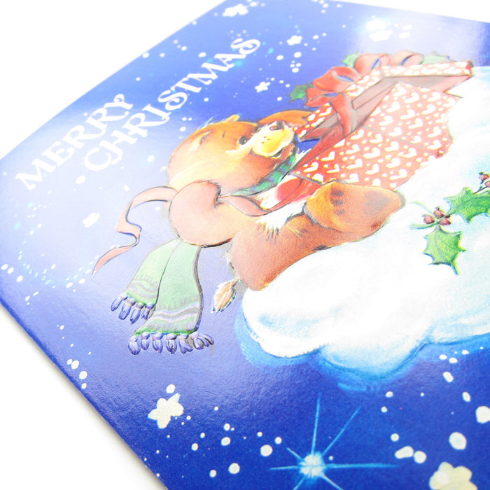 Embossed Care Bears greeting card