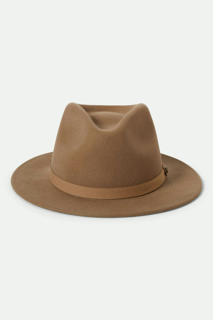 Unisex Messer Packable Fedora in the color Khaki/Khaki - Additional Laydown image