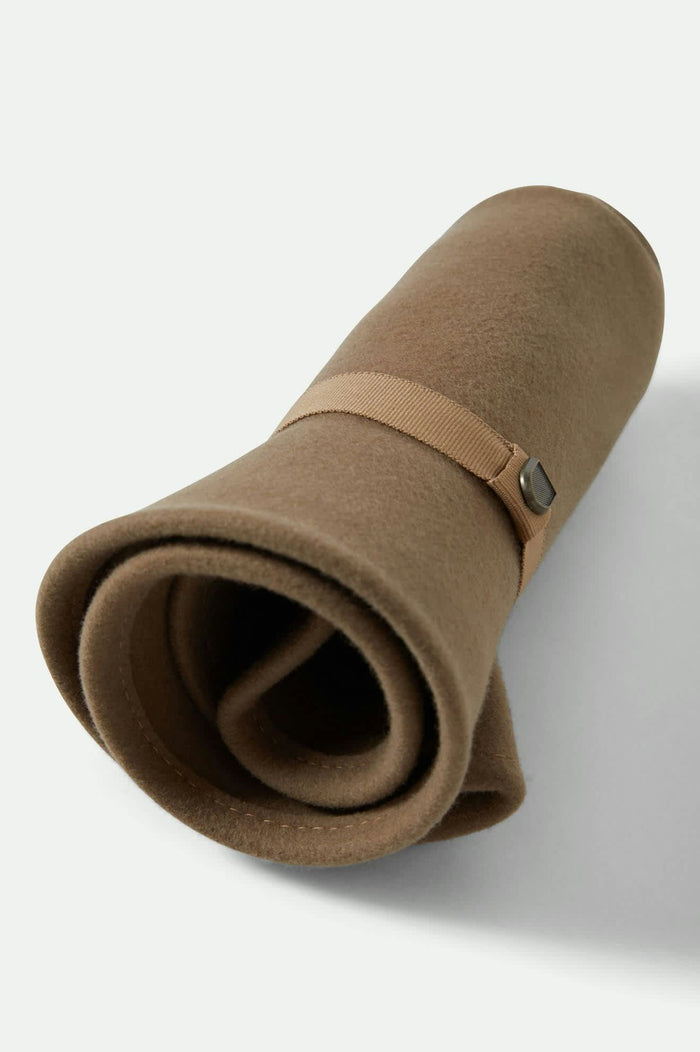 Unisex Messer Packable Fedora in the color Khaki/Khaki - Additional Laydown image