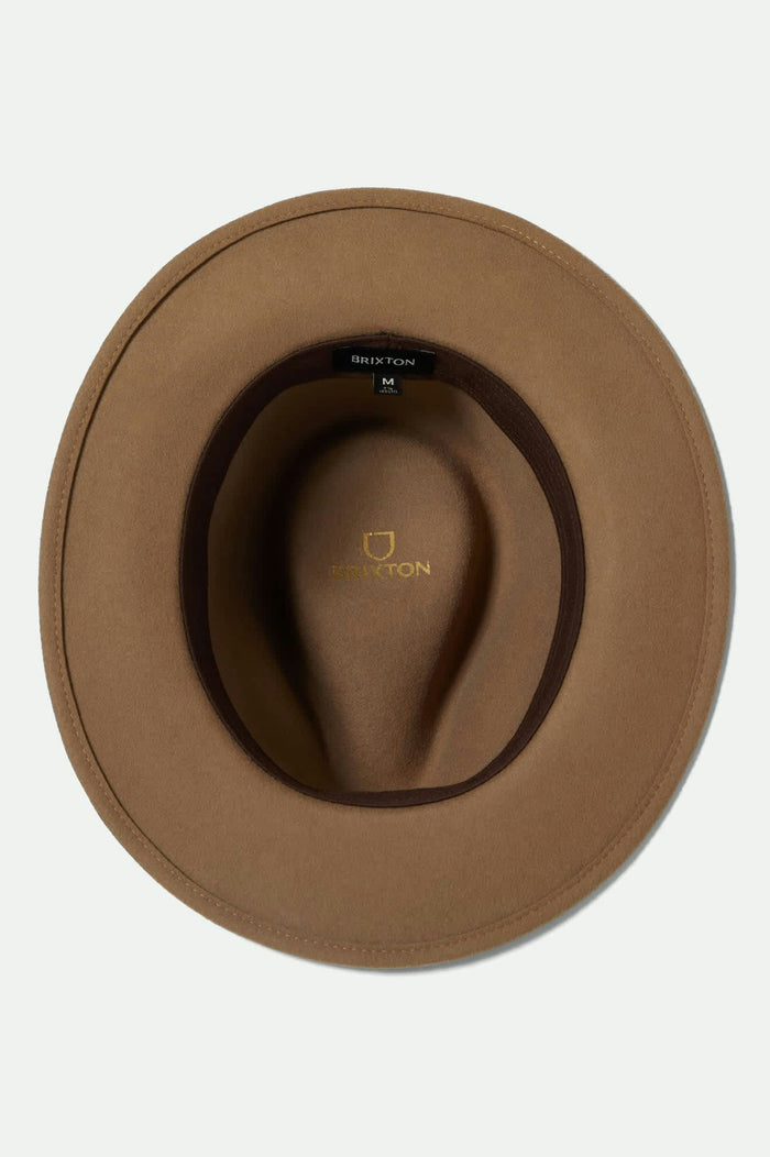 Unisex Messer Packable Fedora in the color Khaki/Khaki - Additional Laydown image