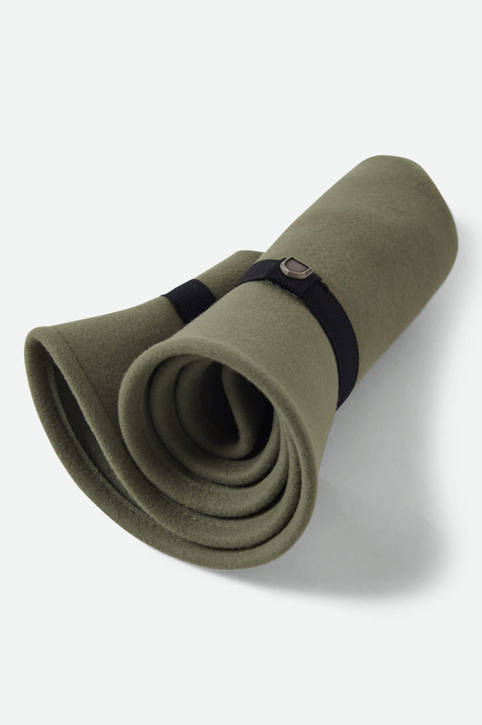 Unisex Messer Packable Fedora in the color Olive Surplus/Black - Additional Laydown image