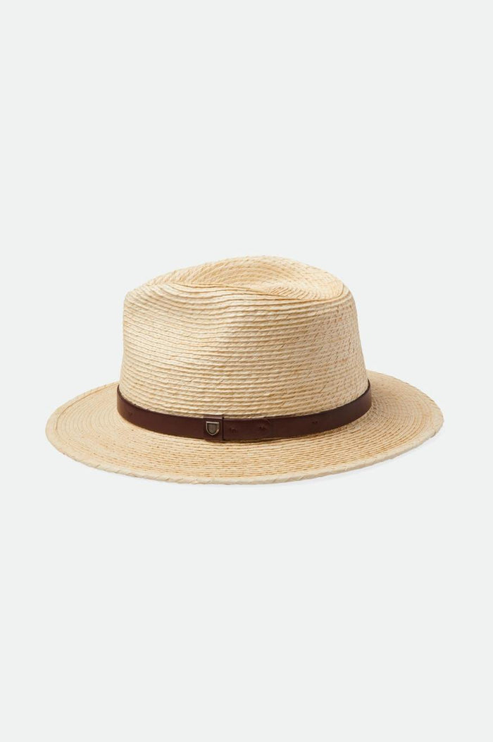 Messer Straw Fedora - Natural/Brown