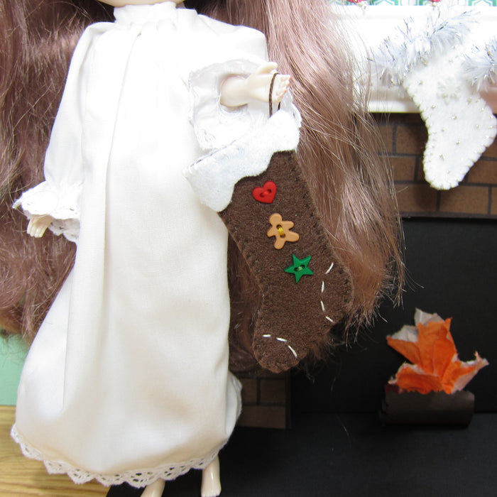 Hand stitched felt gingerbread boy stocking