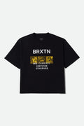 Men's Mollar Short Sleeve Cropped Shirt in the color Black - Front Product View