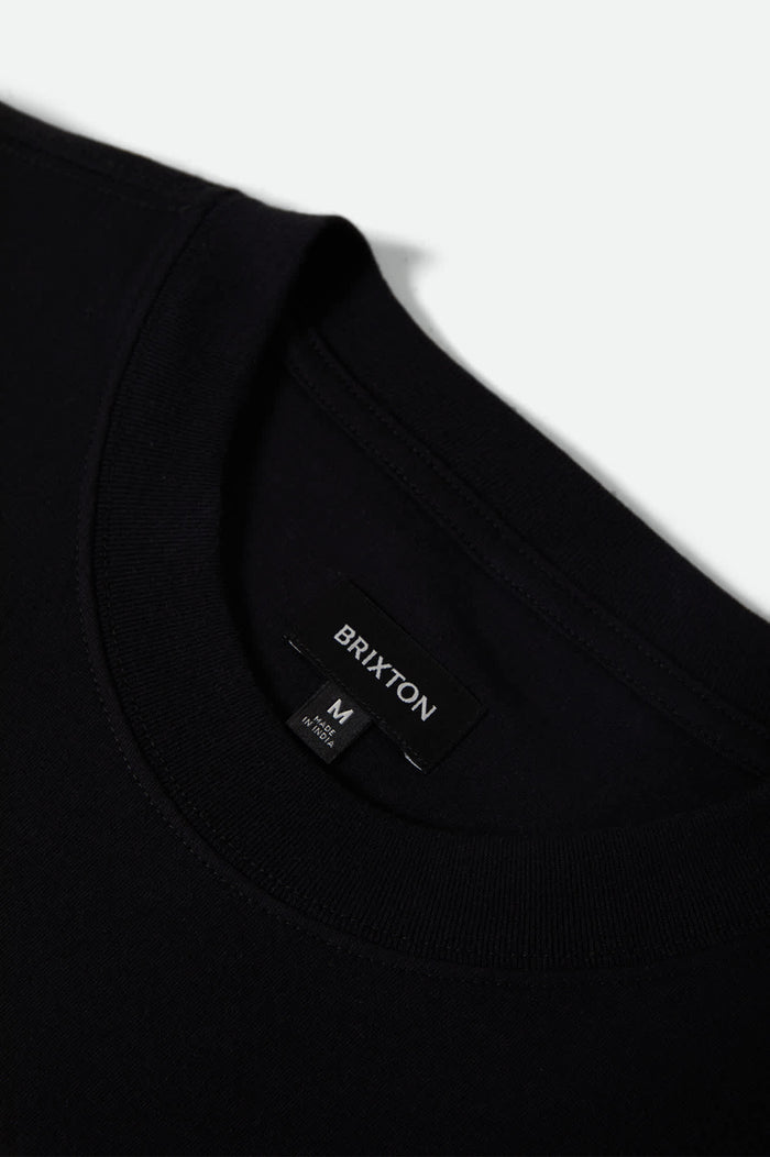 Men's Mollar Short Sleeve Cropped Shirt in the color Black - Additional Laydown image