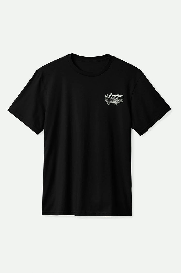 Men's Muskie S/S Standard T-Shirt in the color Black Worn Wash - Front Product View