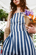 Mykonos Stripe Jumpsuit - Deep Sea