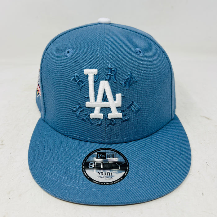 New Era Los Angeles Dodgers Born x Raised 9FIFTY Snapback Youth Baby Blue
