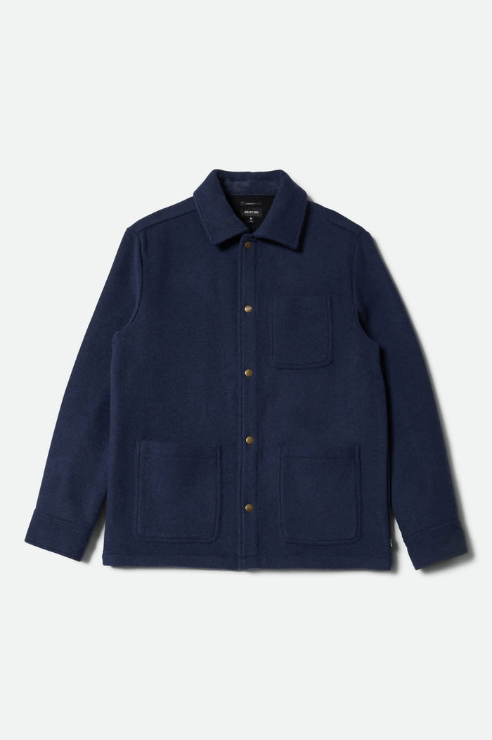 Men's New West Chore Coat in the color Mood Indigo - Front Product View