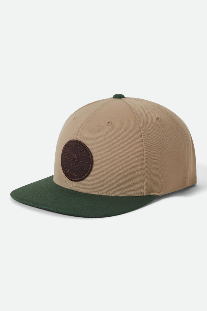 Unisex Oath III Snapback in the color Khaki/Primal Green - Front Product View
