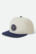 Unisex Oath III Snapback in the color Off White/Midnight Blue - Front Product View