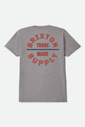 Oath V Short Sleeve T-Shirt - Heather Grey/Lava Red/Midnight Blue