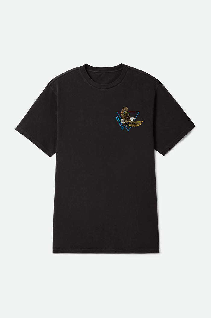 Men's Opal Short Sleeve Standard T-Shirt in the color Black Worn Wash - Front Product Laydown Image