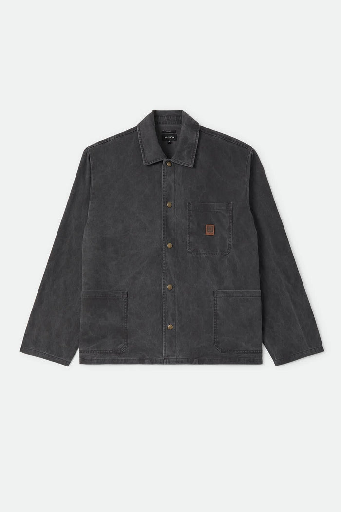 Men's Painters Jacket in the color Washed Black - Front Product Laydown Image