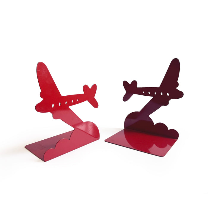 Pair of 1970s Red Airplane Bookends by Randall Schwartz for Moxie