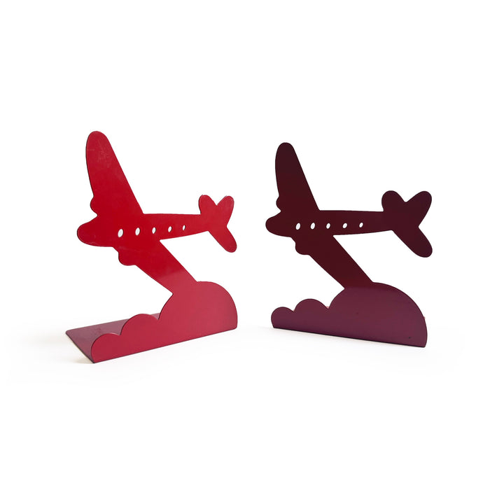 Pair of 1970s Red Airplane Bookends by Randall Schwartz for Moxie