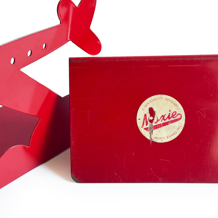 Pair of 1970s Red Airplane Bookends by Randall Schwartz for Moxie