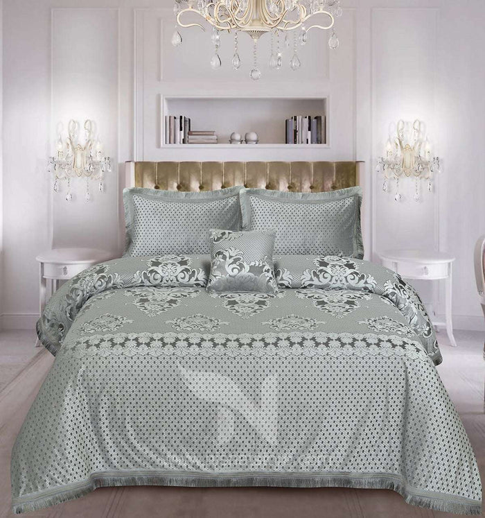 Palachi Velvet & Leather Bed Sheet Set – 4 Pcs Design Code 566 - Nishat Creative Store