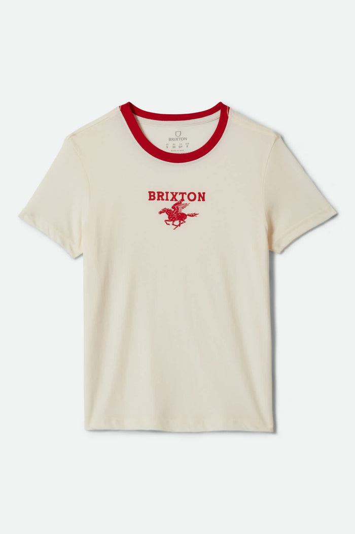 Women's Pegasus Slim Crew T-Shirt in the color Vintage White - Front Product View