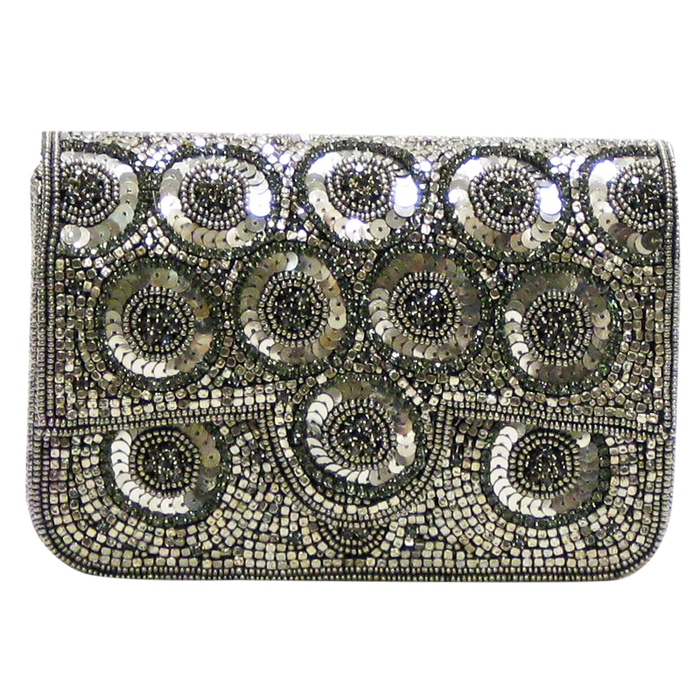 Pewter Sequins Stones & Beads w/ Stap - Wilson Lee