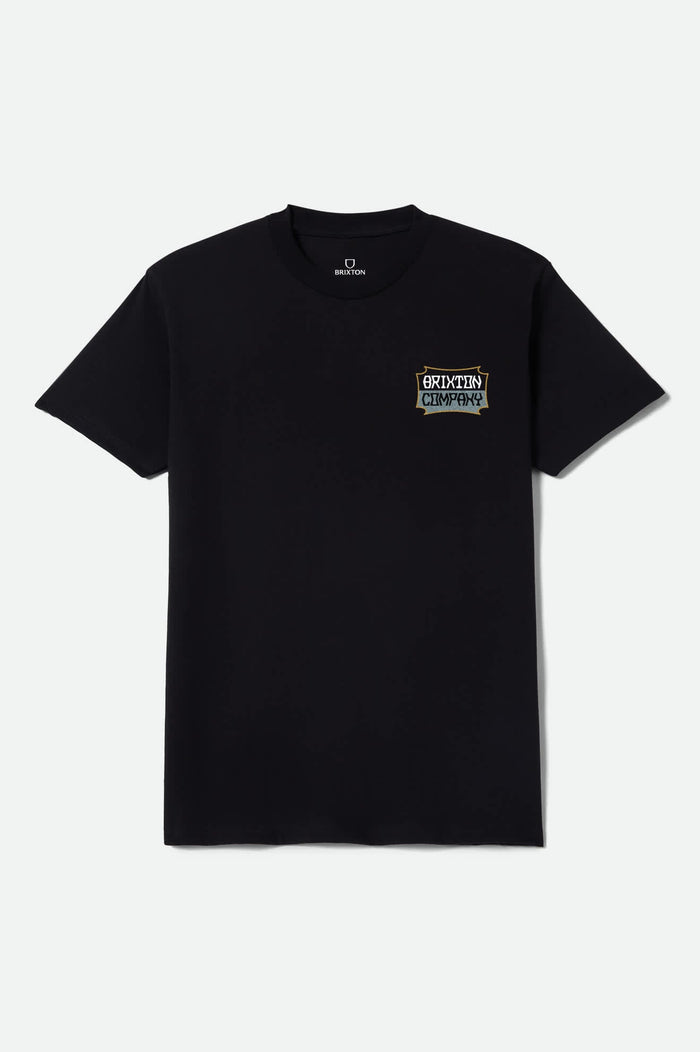 Men's Pillar Short Sleeve Shirt in the color Black - Front Product View