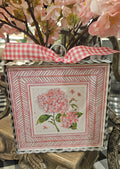 Pink Hydrangea Mini Print with Galvanized Frame
