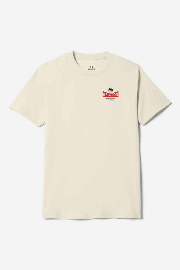 Men's Pinnacle Short Sleeve Shirt in the color Cream - Front Product View