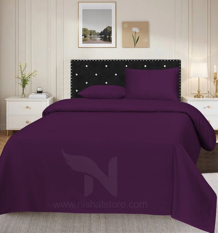 Plain Double Bed Sheet Design NC-S 175 - Nishat Creative Store