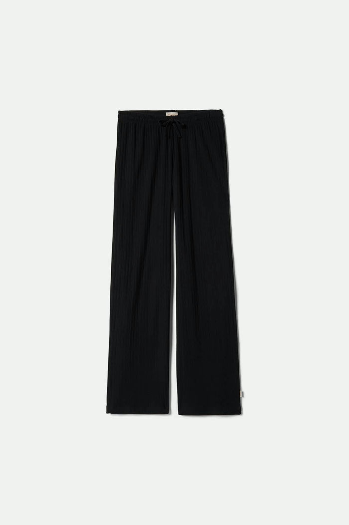 Women's Pointelle Lounge Pant in the color Black - Front Product View