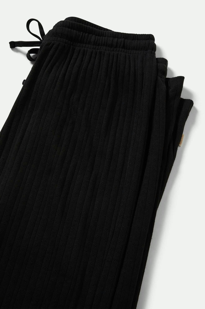 Women's Pointelle Lounge Pant in the color Black - Additional Laydown image
