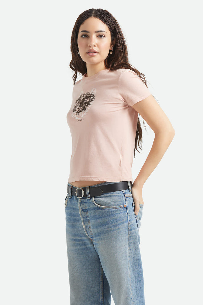 Women's Pony Club Slim Crew T-Shirt in the color Silver Pink - Additional Fit image