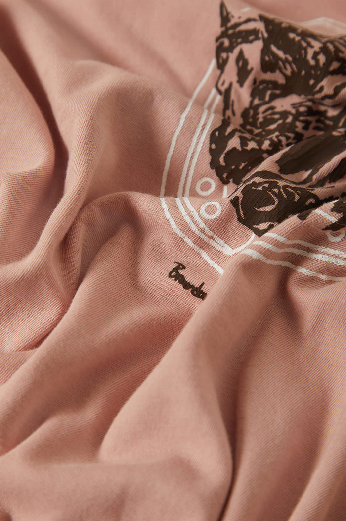 Women's Pony Club Slim Crew T-Shirt in the color Silver Pink - Additional Laydown image