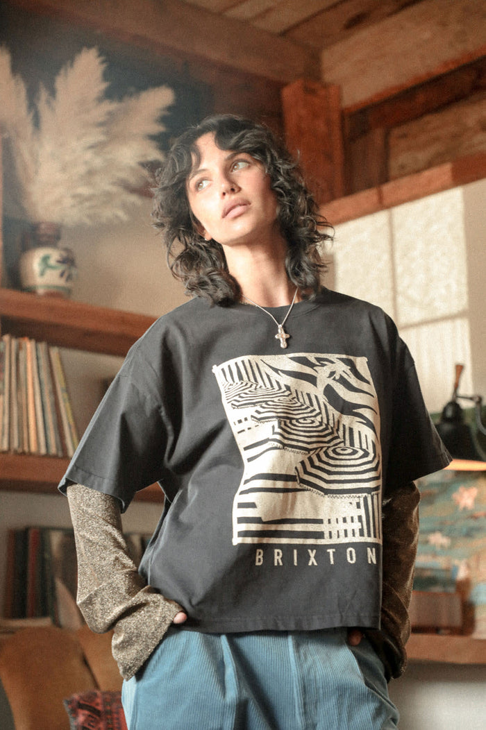 Women's Poolside Boxy Crew T-Shirt in the color Washed Black - Women's Lifestyle 3.0