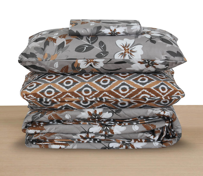 Quilted Comforter Set 6 Pcs Design 977 - Nishat Creative Store