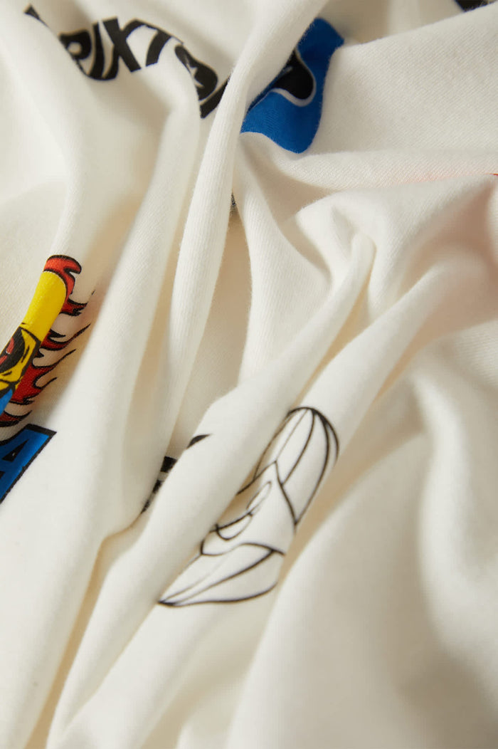 Women's Racing Patches Crew T-Shirt in the color Off White - Additional Laydown image