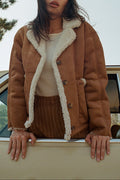 Reserve Women's Vegan Shearling Jacket - Caramel